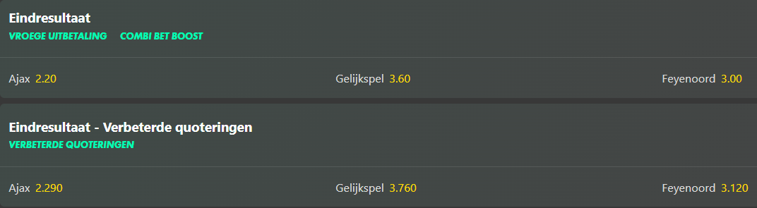 Ajax-Feyenoord bet365 odds